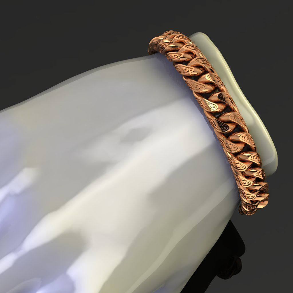 Jewelry CLASP box and tracery link chain printable STL 3D print model_5