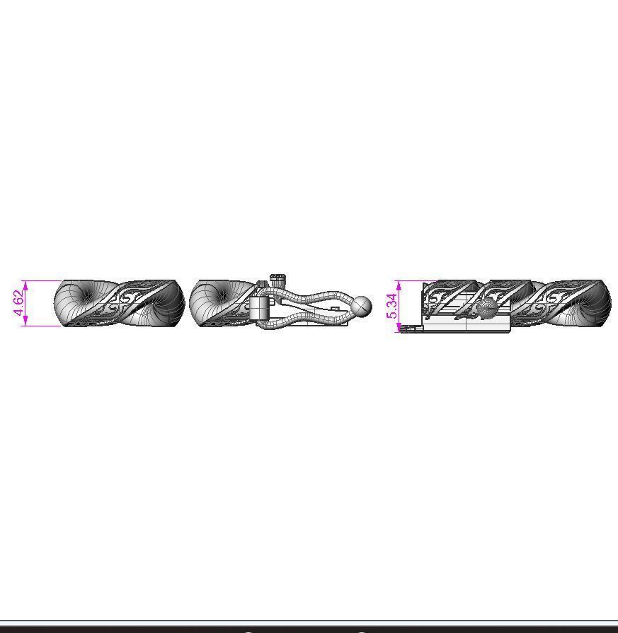 Jewelry CLASP box and tracery link chain printable STL 3D print model_7