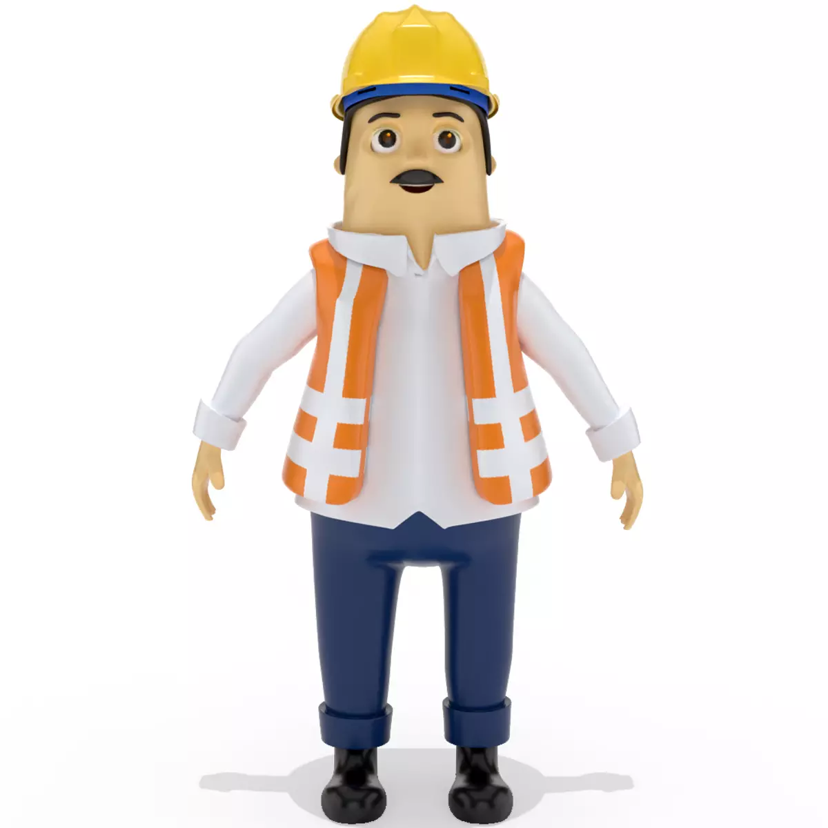 Character Security Man Low-poly 3D model_0