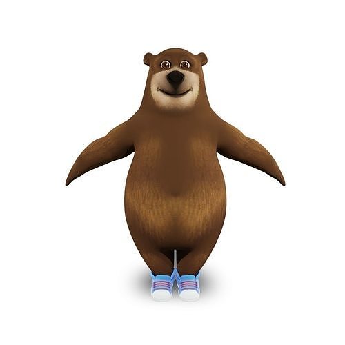 Bear with blue sneakers 3D model