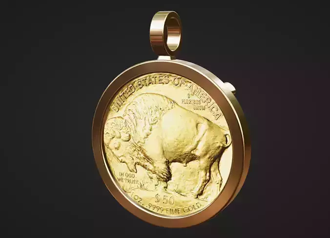 1oz american gold buffalo coin frame pendant bezel