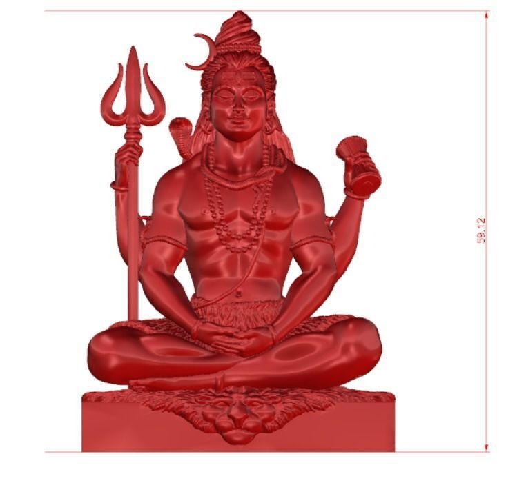 Mahadev Pendent 3D print model_5