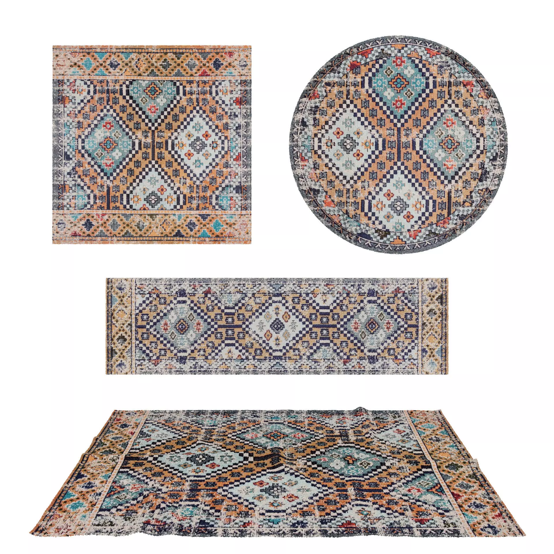 Rugs No 975 Low-poly 3D model_0