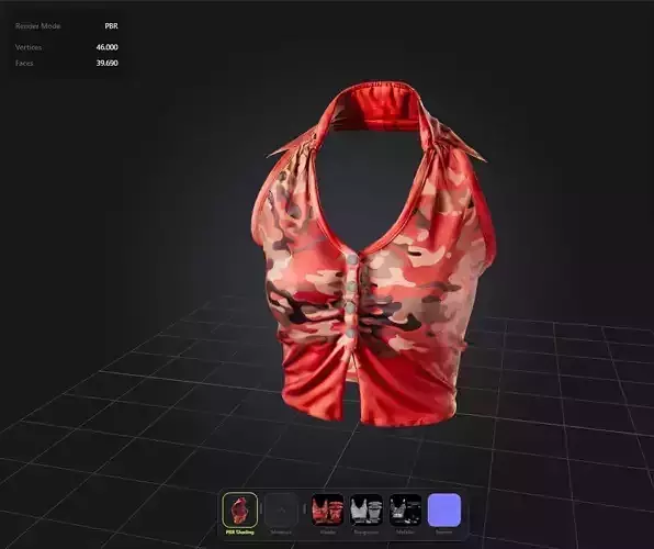 Female Camo Top PBR 4k 