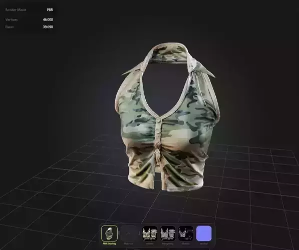 Female Camo Top PBR 4k
