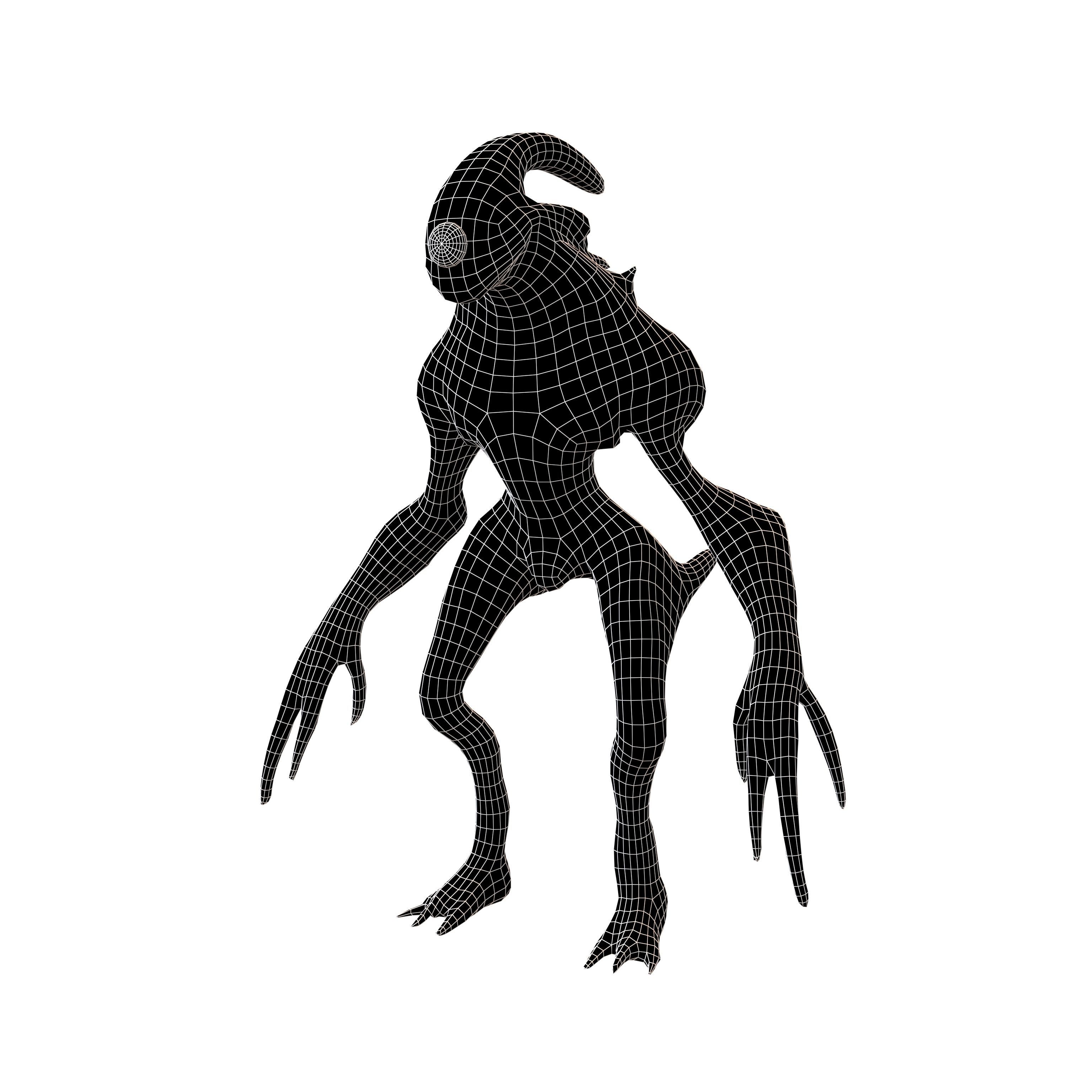 Aliens Monster v3 002 Low-poly 3D model_5