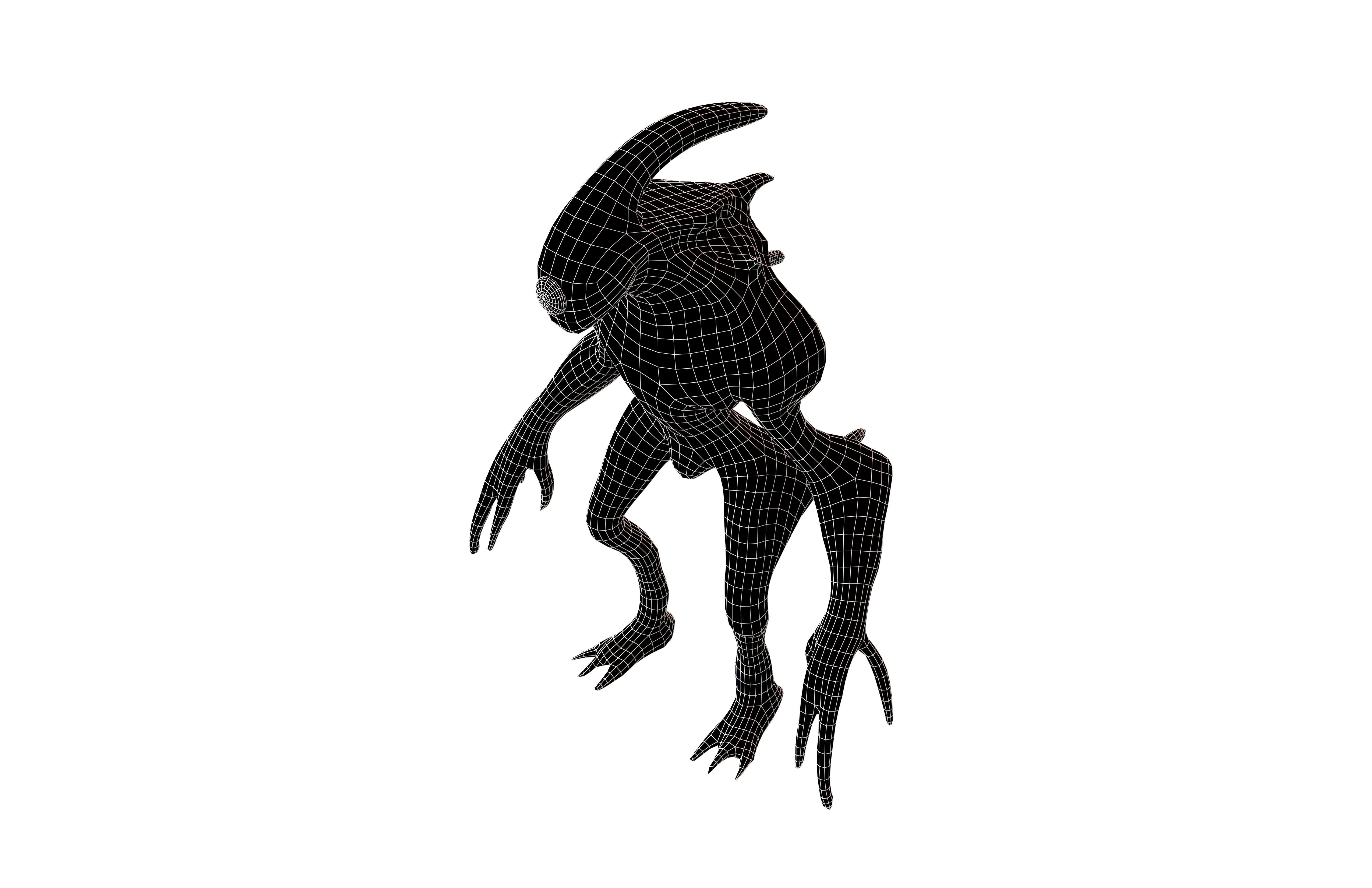 Aliens Monster v3 002 Low-poly 3D model_6