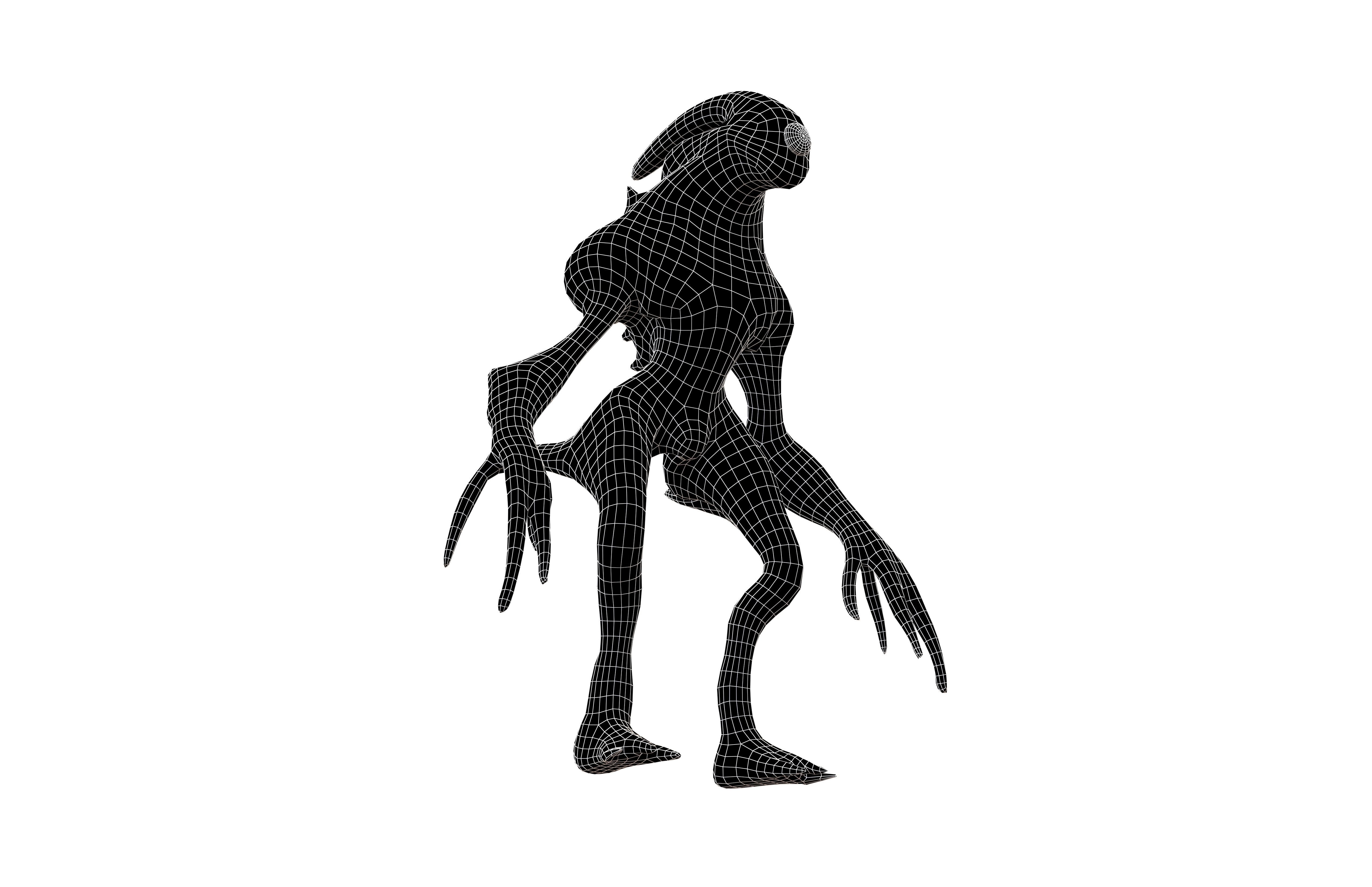 Aliens Monster v3 005 Low-poly 3D model_7