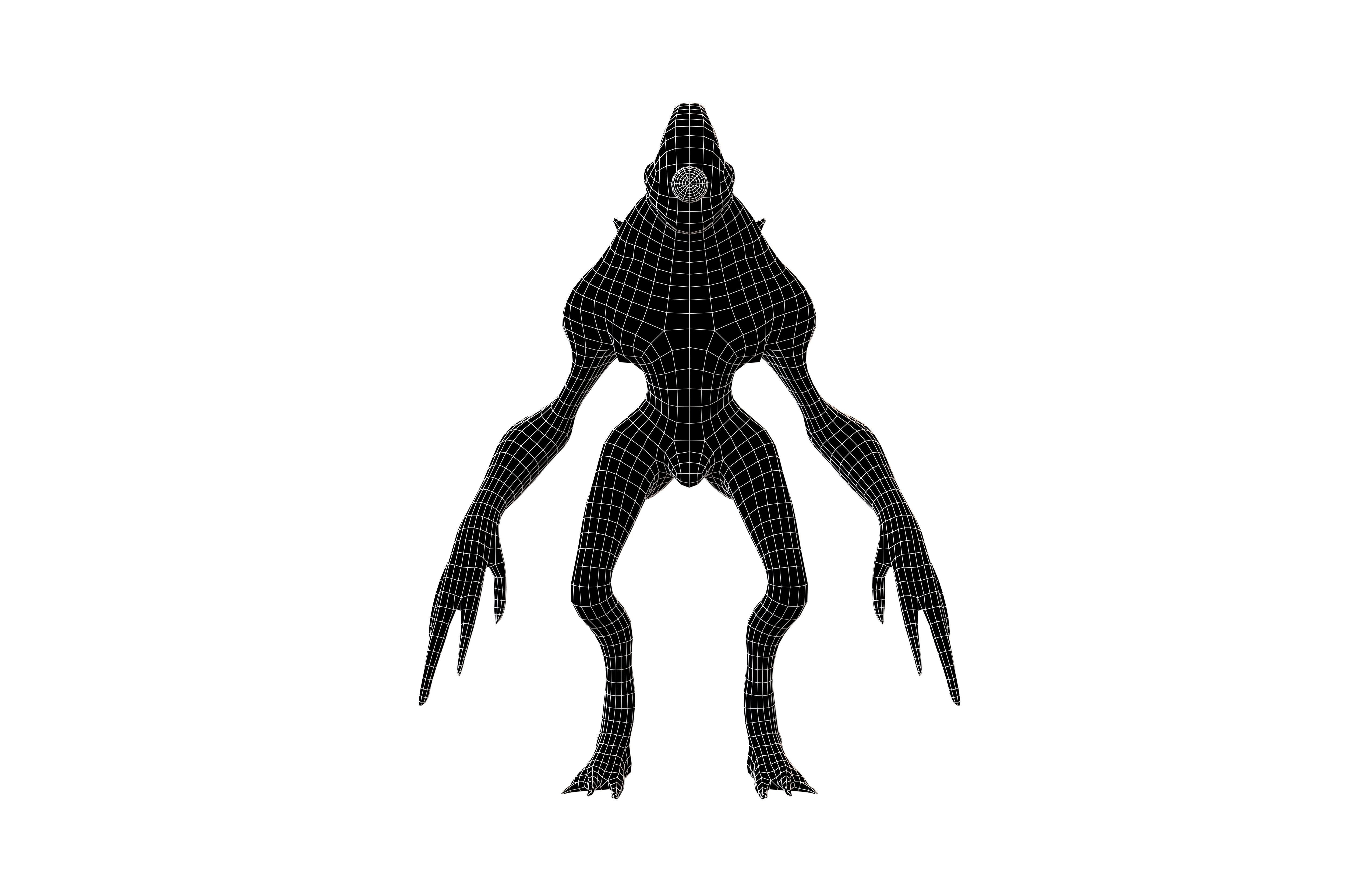 Aliens Monster v3 005 Low-poly 3D model_4