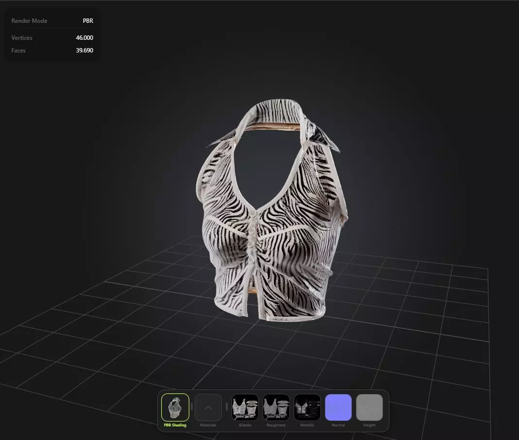 zebra Top PBR 4k Low-poly 3D model