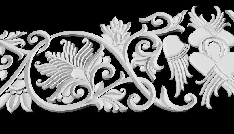 Central decor ornament for furniture 3D model_3