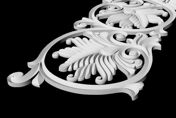 Central decor ornament for furniture 3D model_4