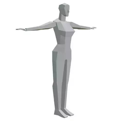 Male and Female Low Poly Base Mesh PS1 Style 3D Model Free low-poly 3D model