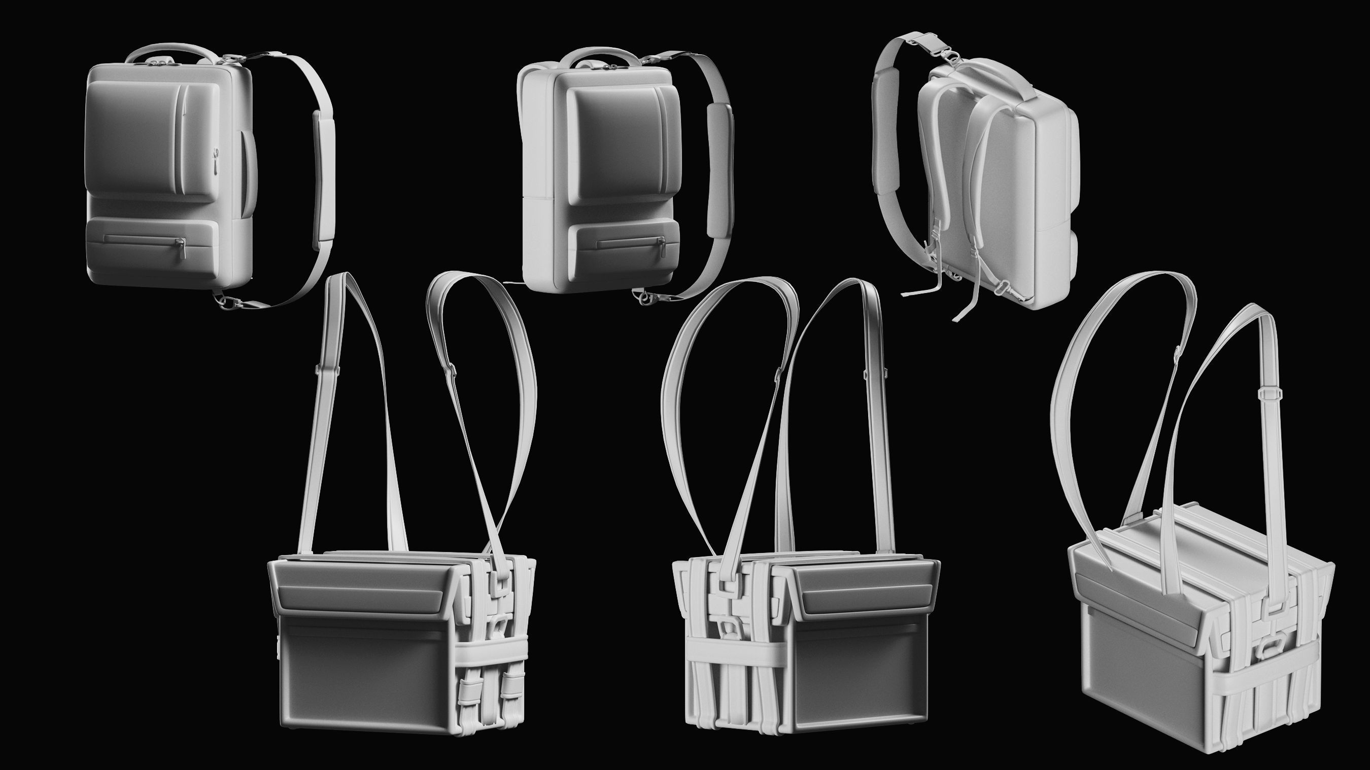 Backpack Basemesh Collection 3D model_18