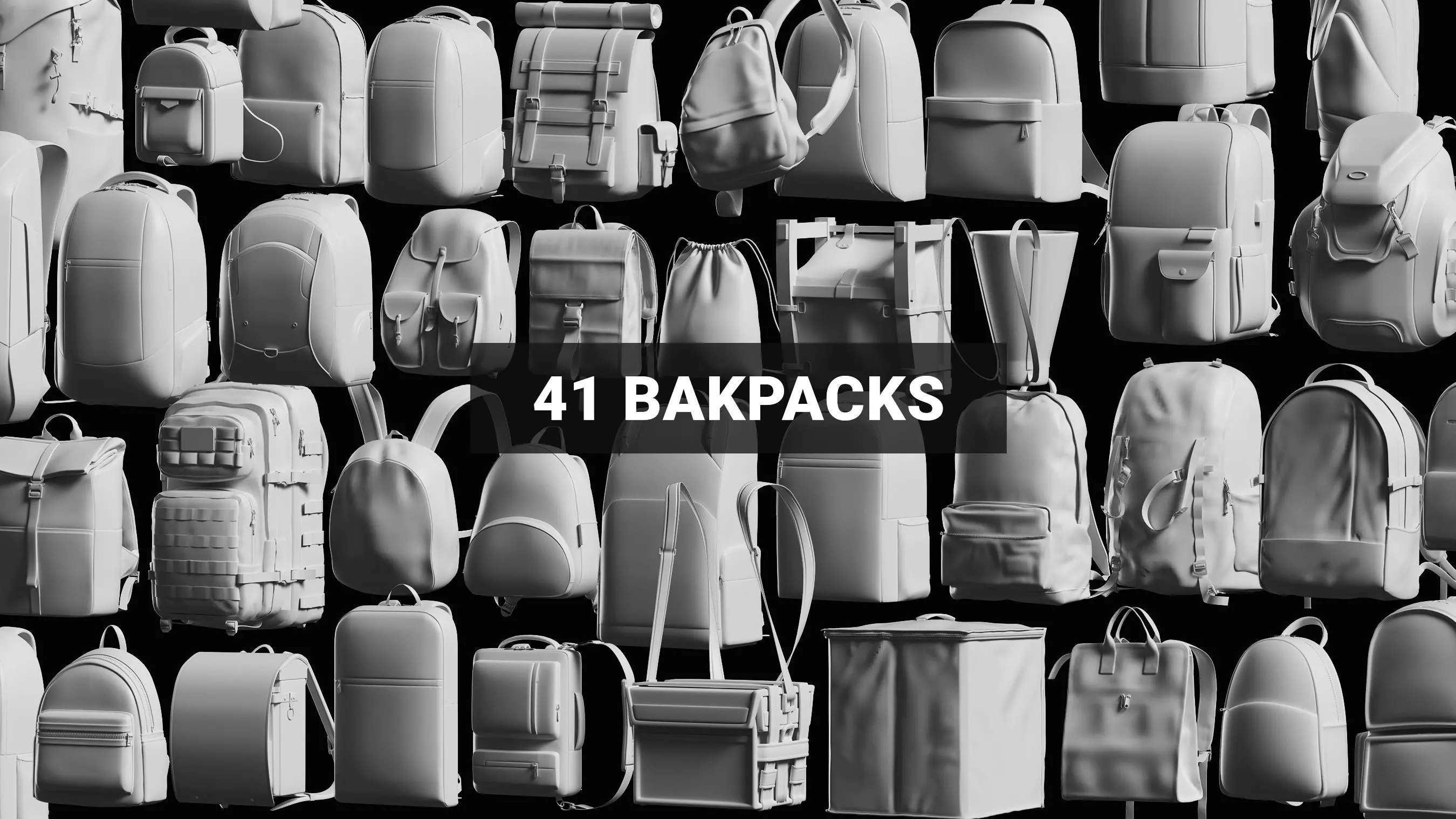 Backpack Basemesh Collection 3D model_0