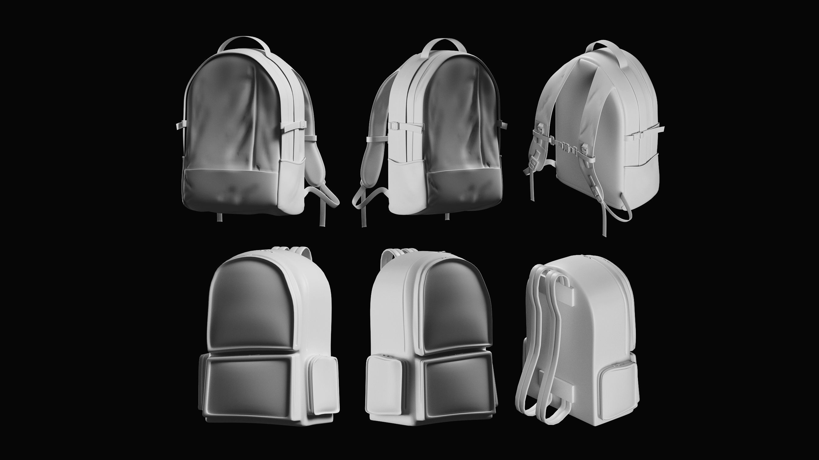 Backpack Basemesh Collection 3D model_6