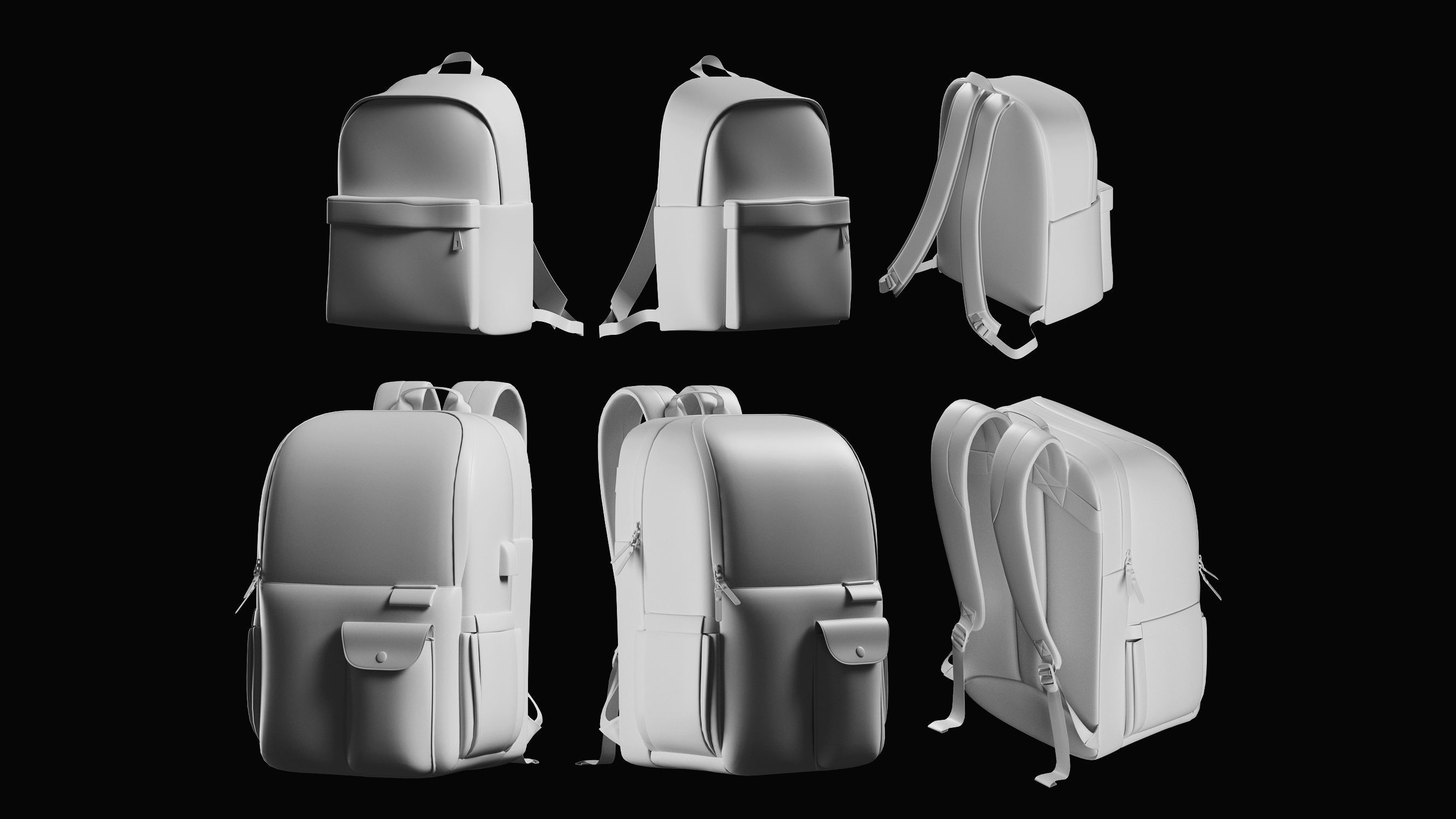 Backpack Basemesh Collection 3D model_4
