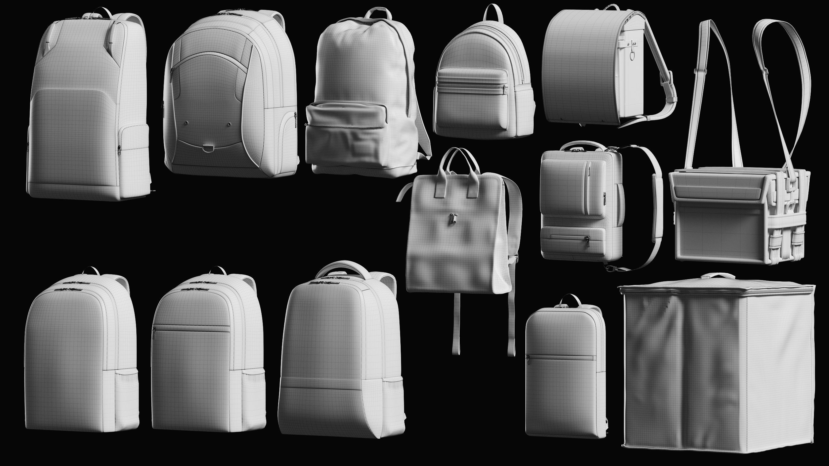 Backpack Basemesh Collection 3D model_22