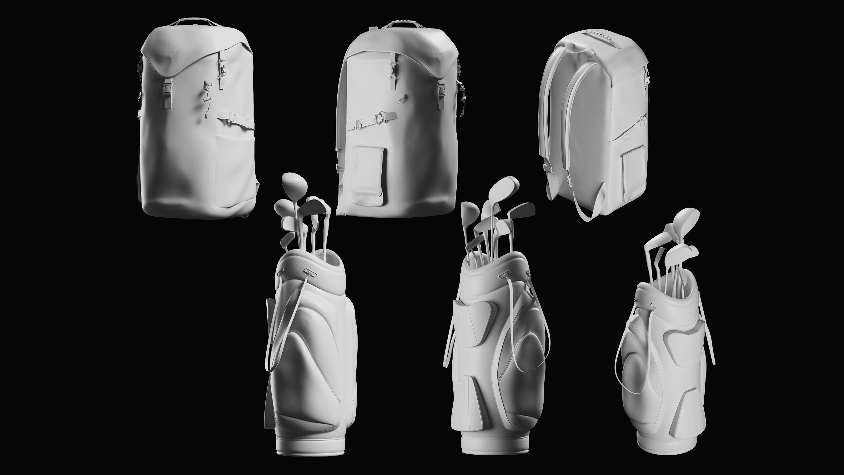 Backpack Basemesh Collection 3D model_1