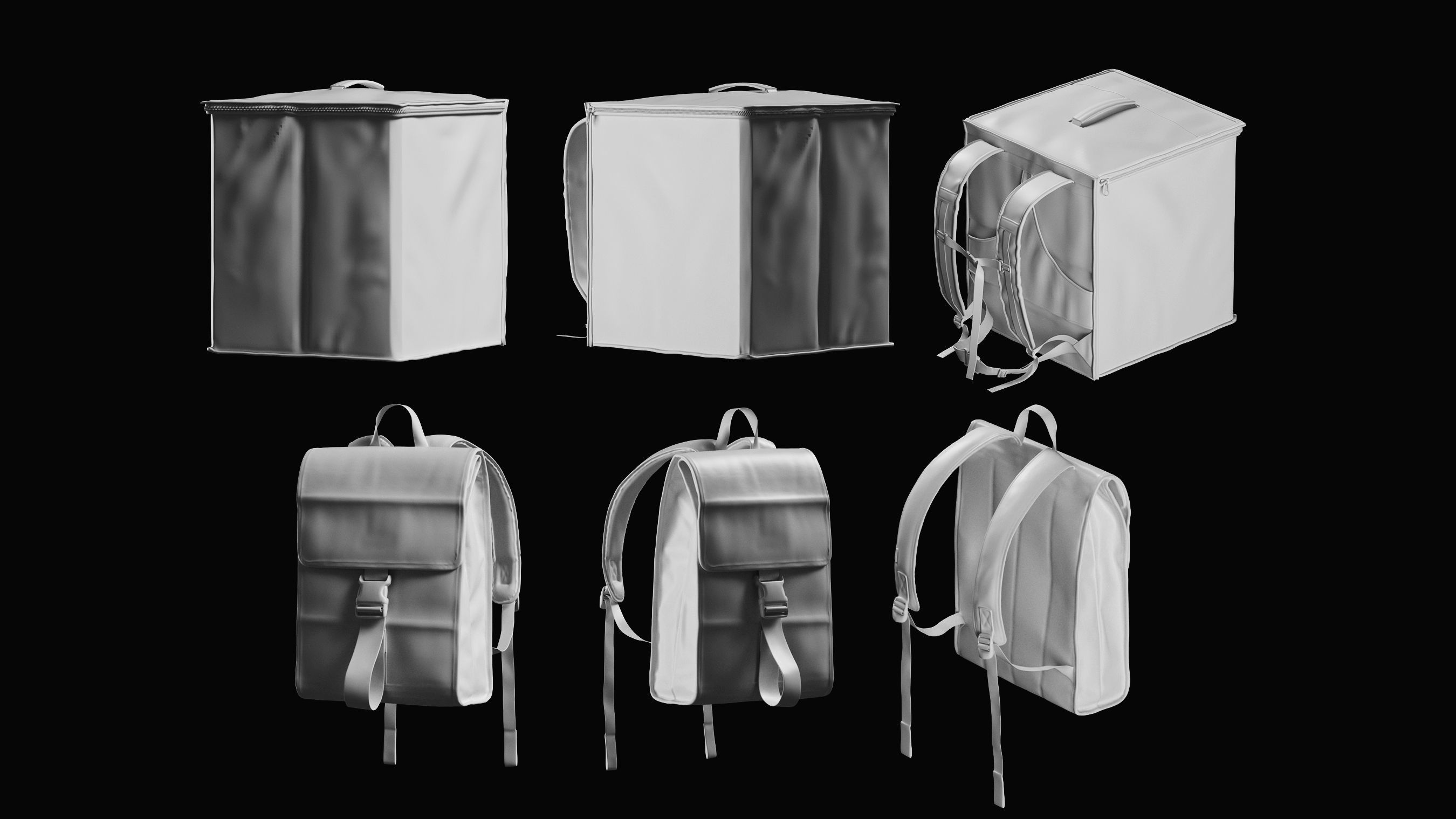 Backpack Basemesh Collection 3D model_19