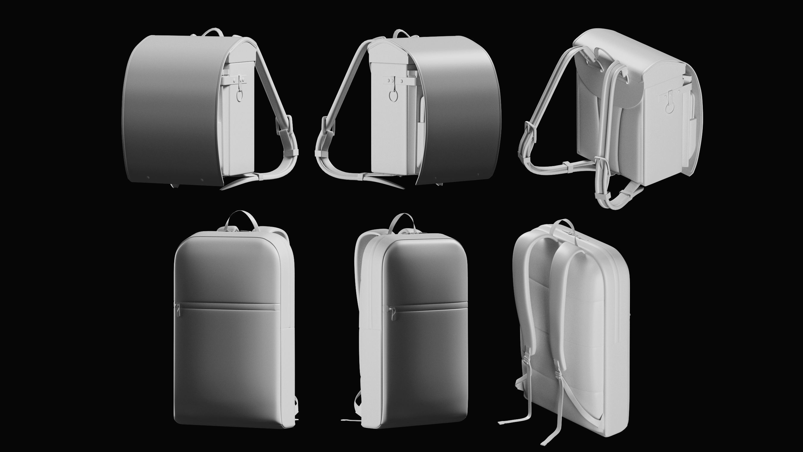 Backpack Basemesh Collection 3D model_17
