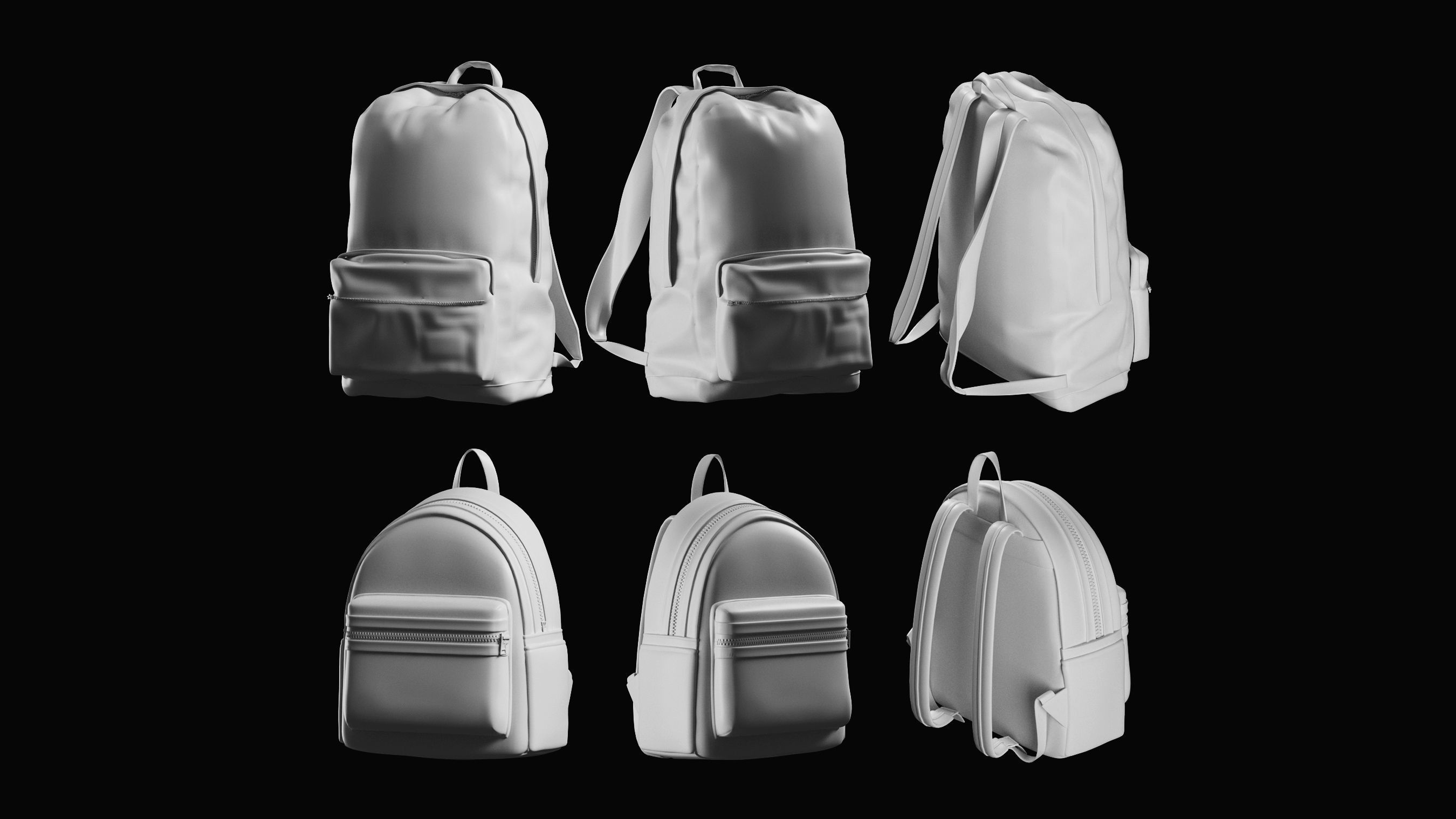 Backpack Basemesh Collection 3D model_16