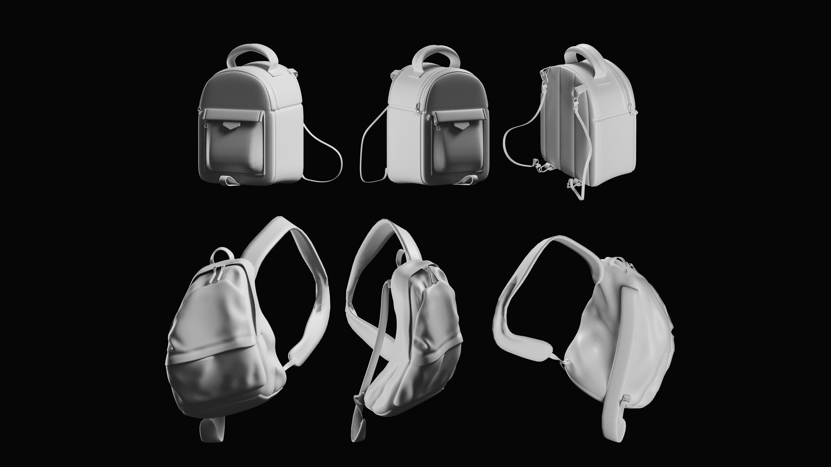 Backpack Basemesh Collection 3D model_10