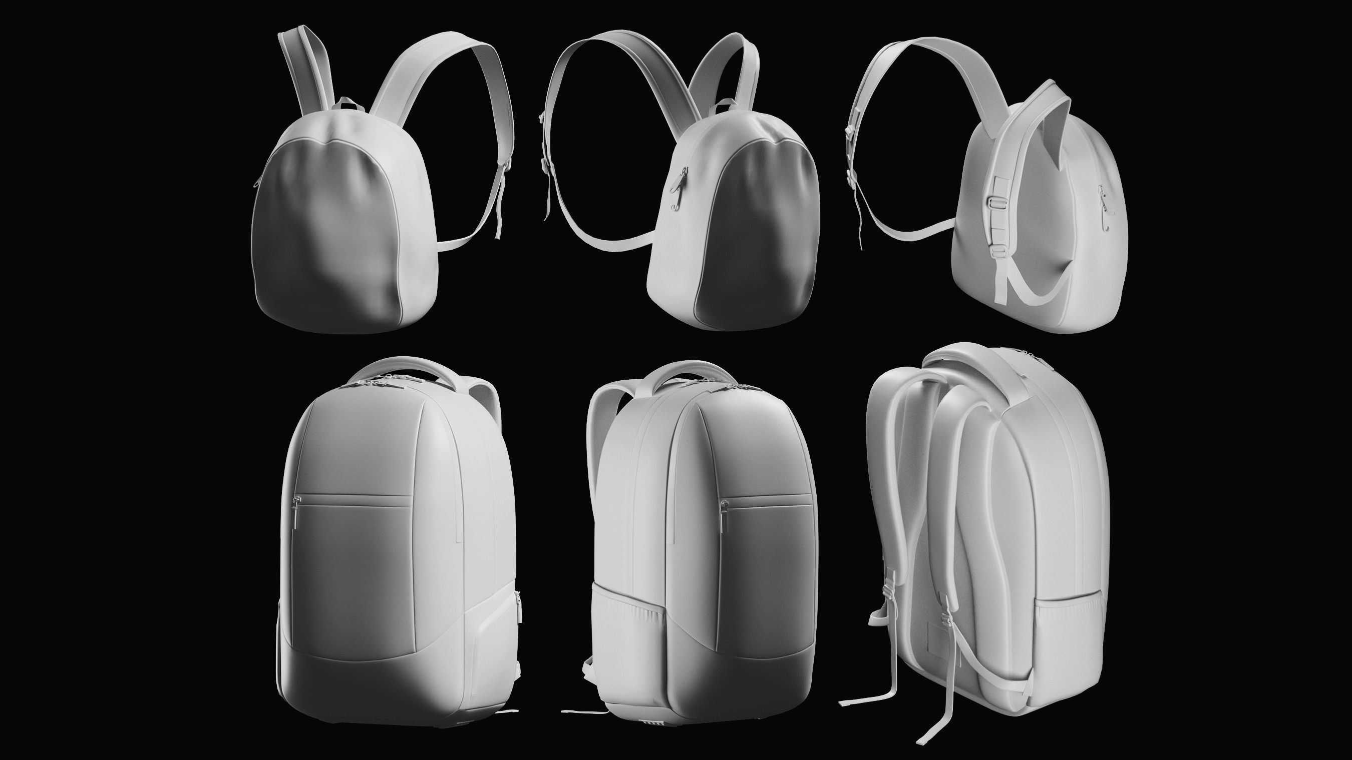 Backpack Basemesh Collection 3D model_12