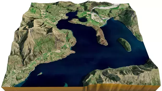 Roys peak 3d model terrain Low-poly 3D model