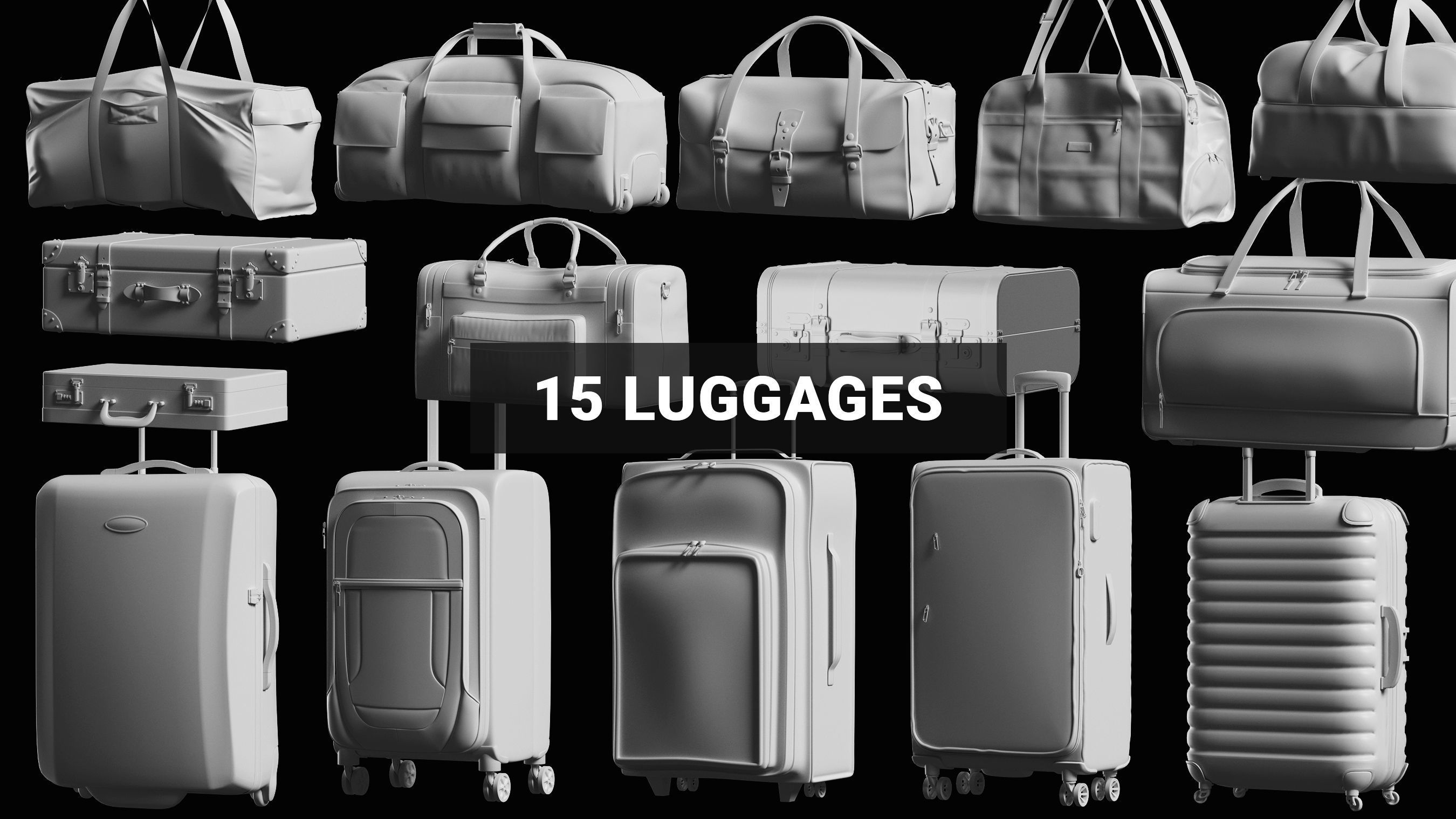Luggage Basemesh Collection 3D model_0