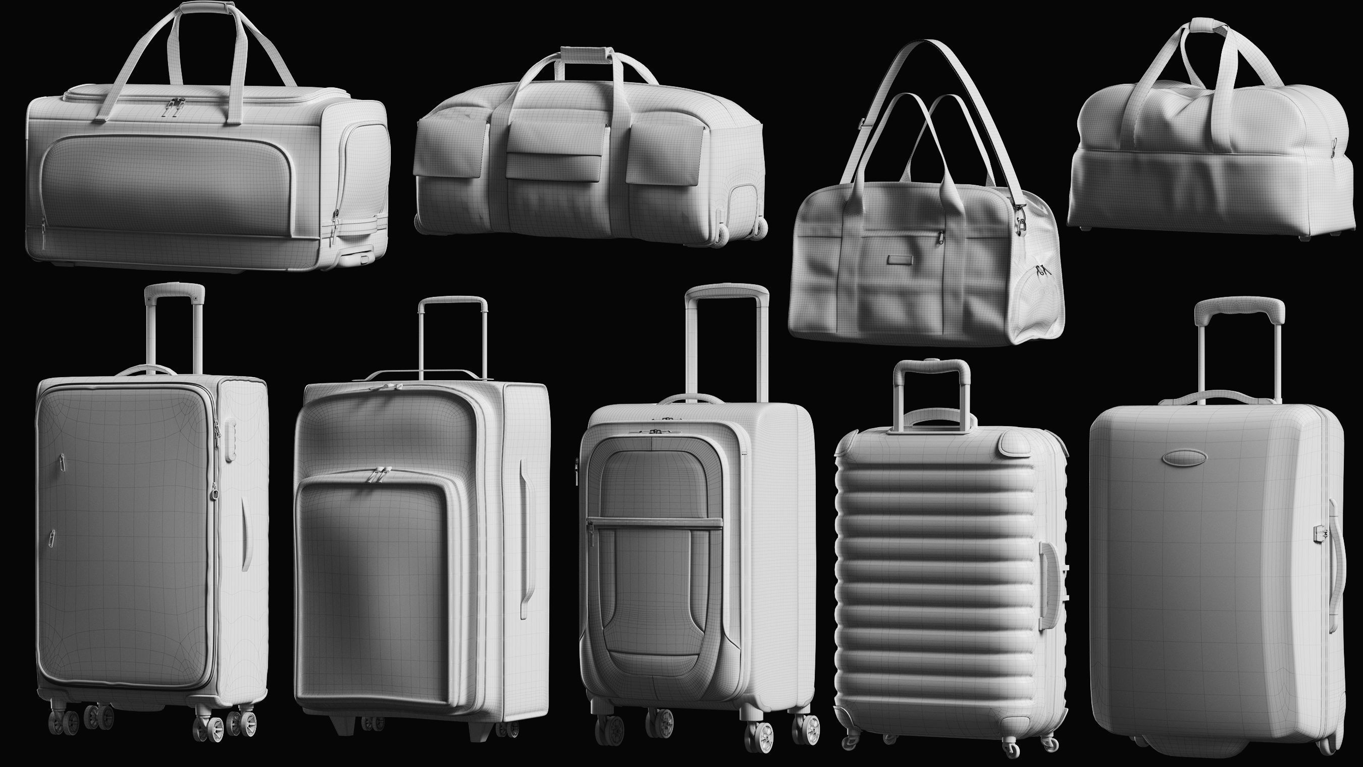 Luggage Basemesh Collection 3D model_7