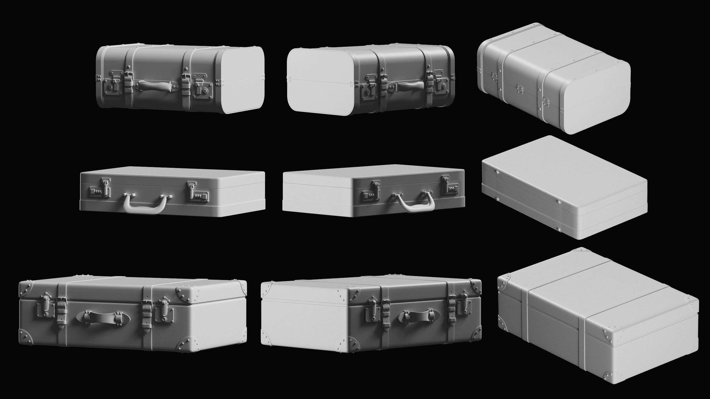 Luggage Basemesh Collection 3D model_1