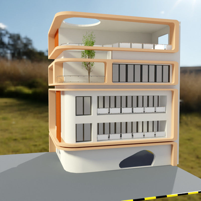 3D model of simple apartment Building 3D model_6