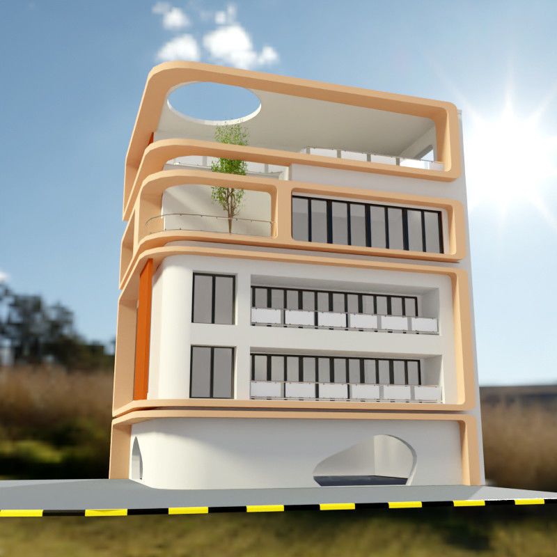3D model of simple apartment Building 3D model_4