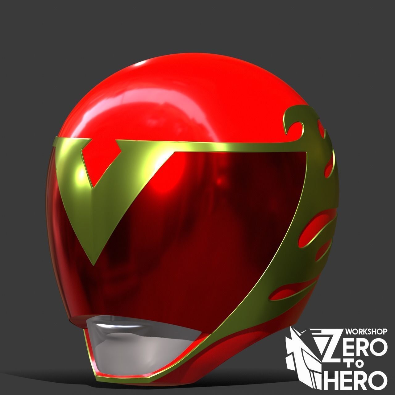 Super Sentai Akared Helmet 3D print model_1