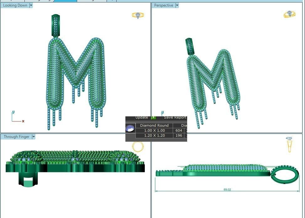 ALPHABATE PENDANT - M 3D print model_1