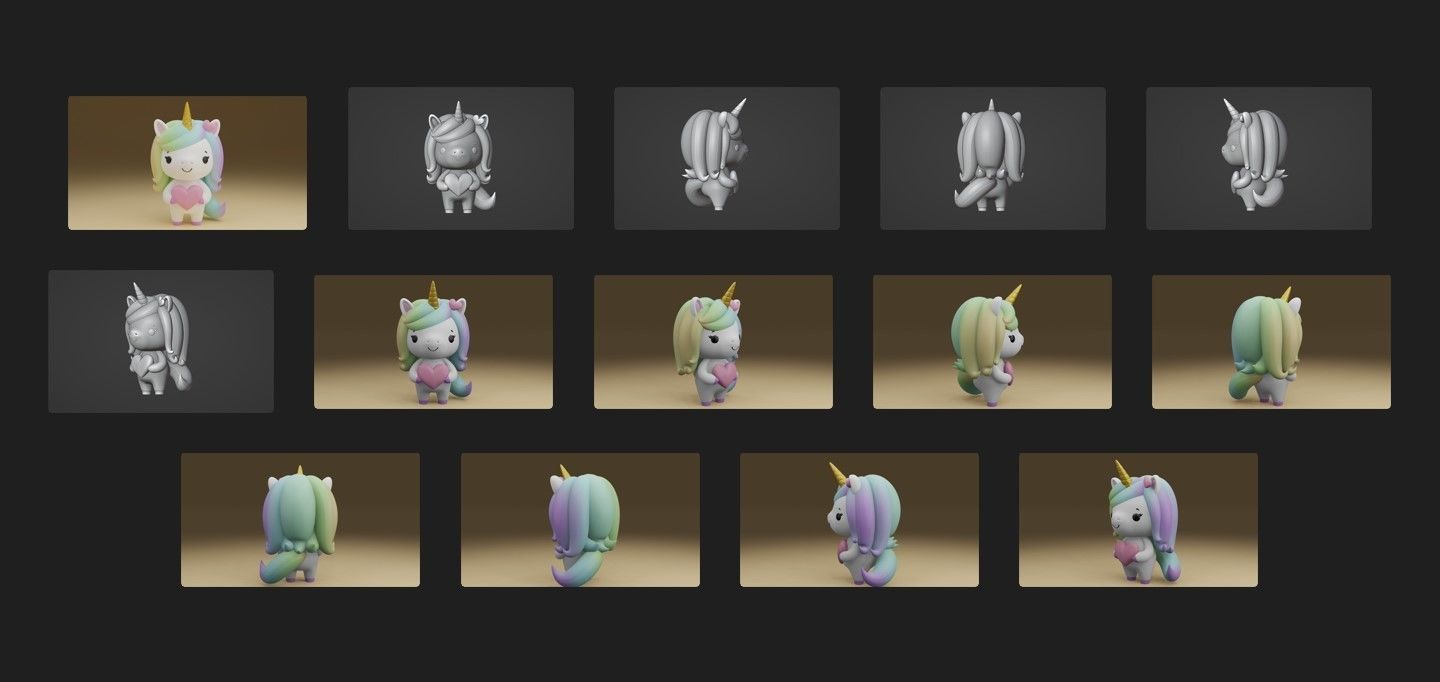 unicorn 3D print model_1