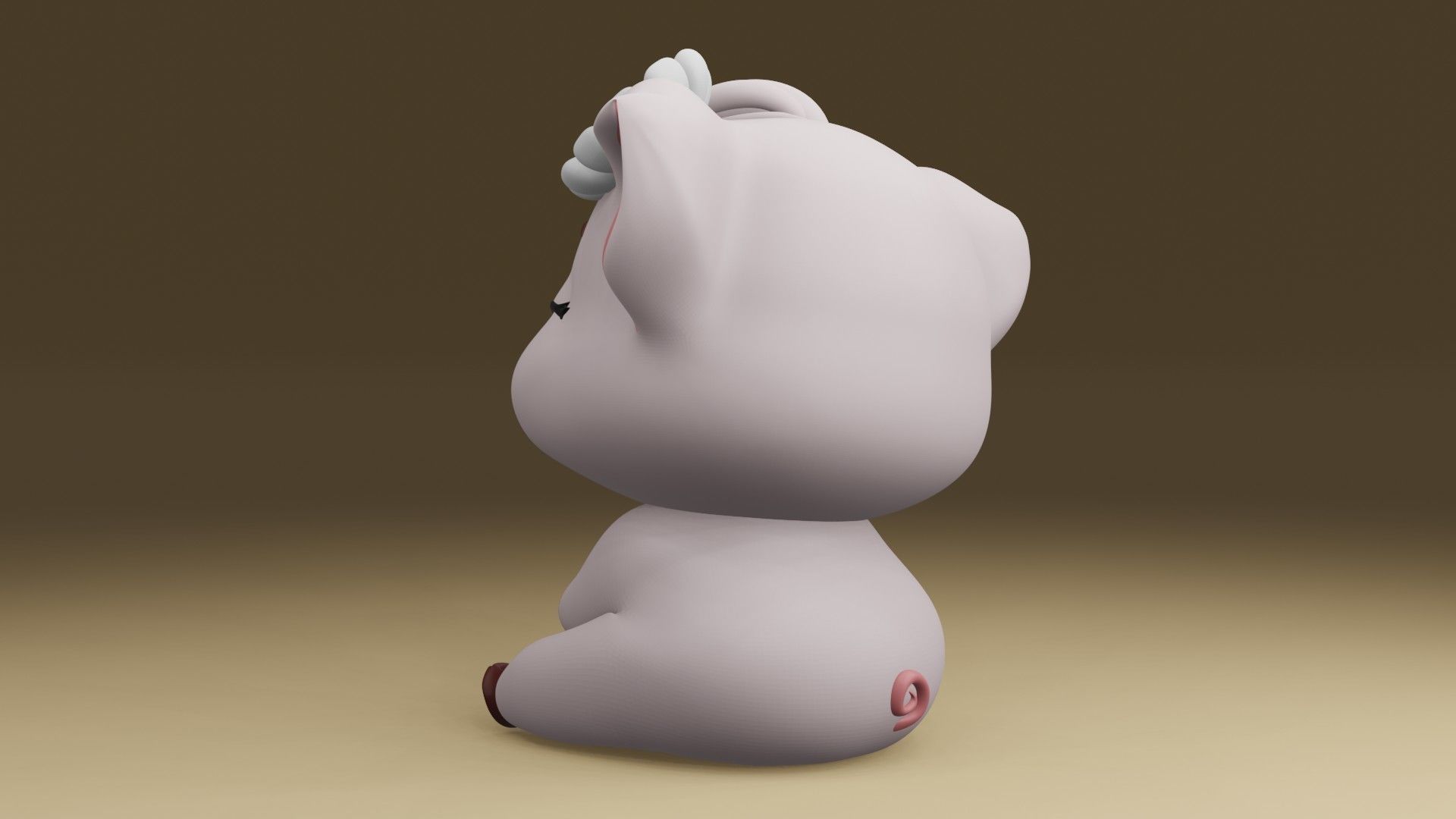 happy pig 3D print model_12