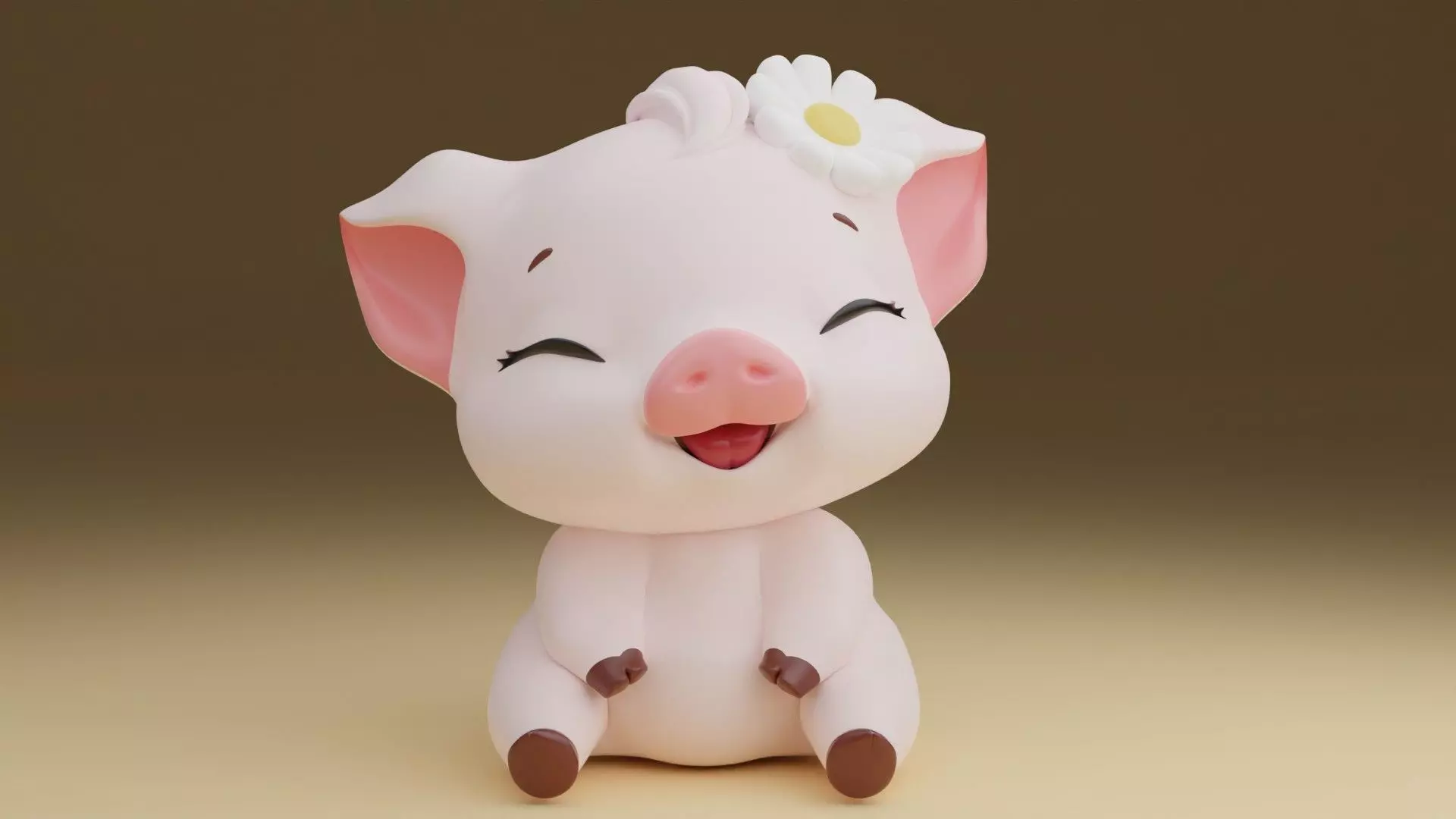 happy pig 3D print model_0