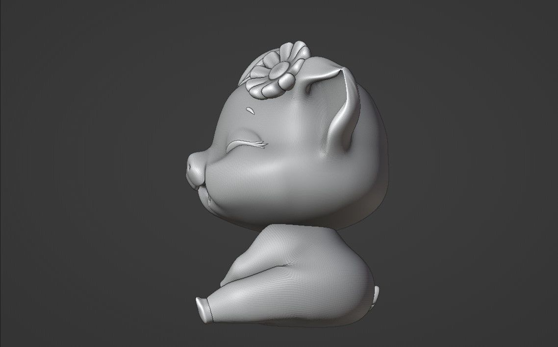 happy pig 3D print model_5