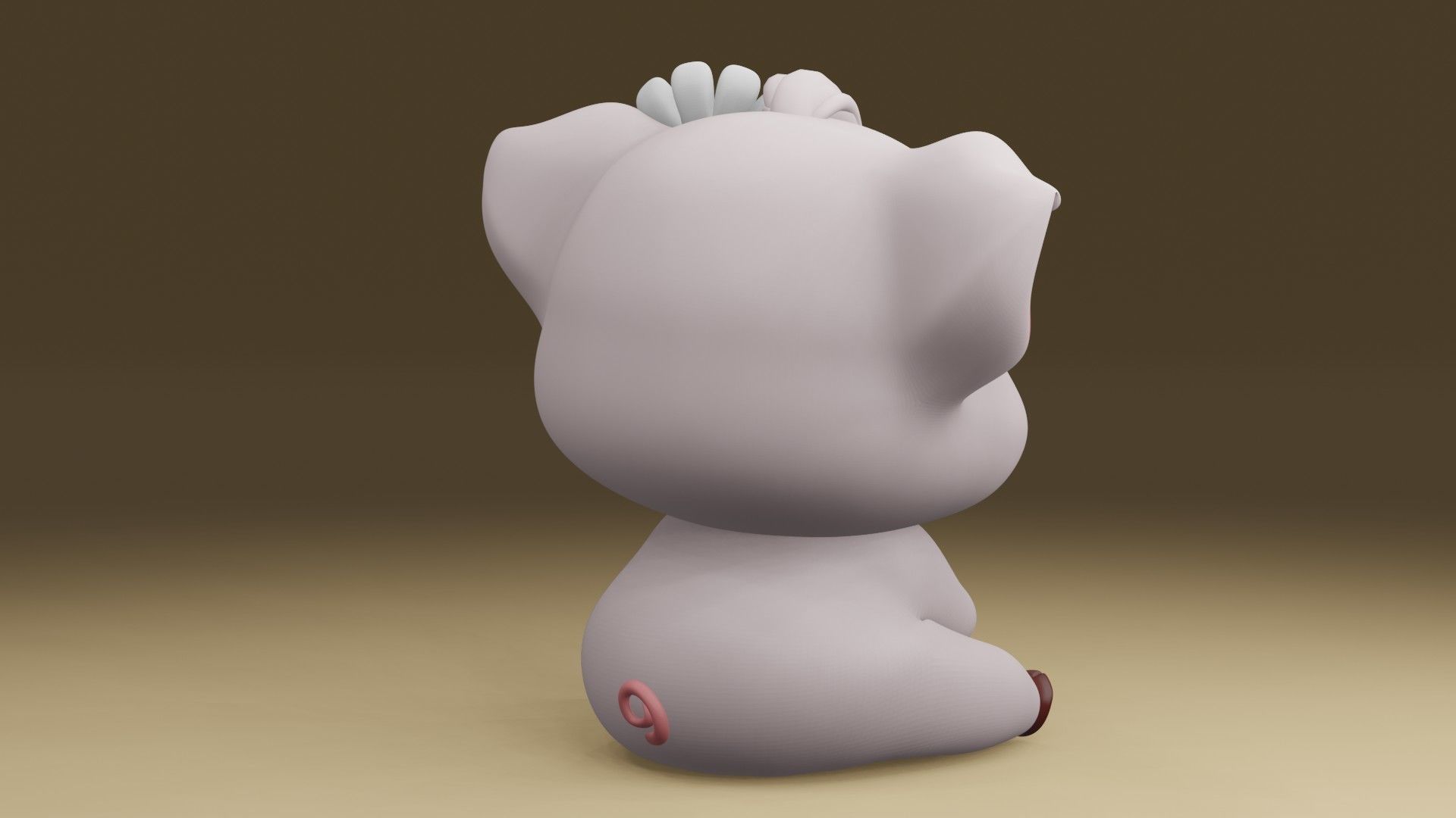 happy pig 3D print model_10
