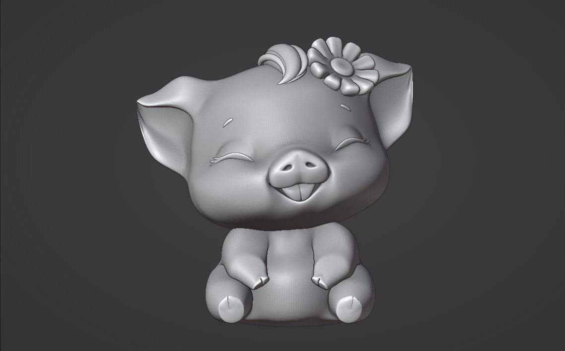 happy pig 3D print model_2