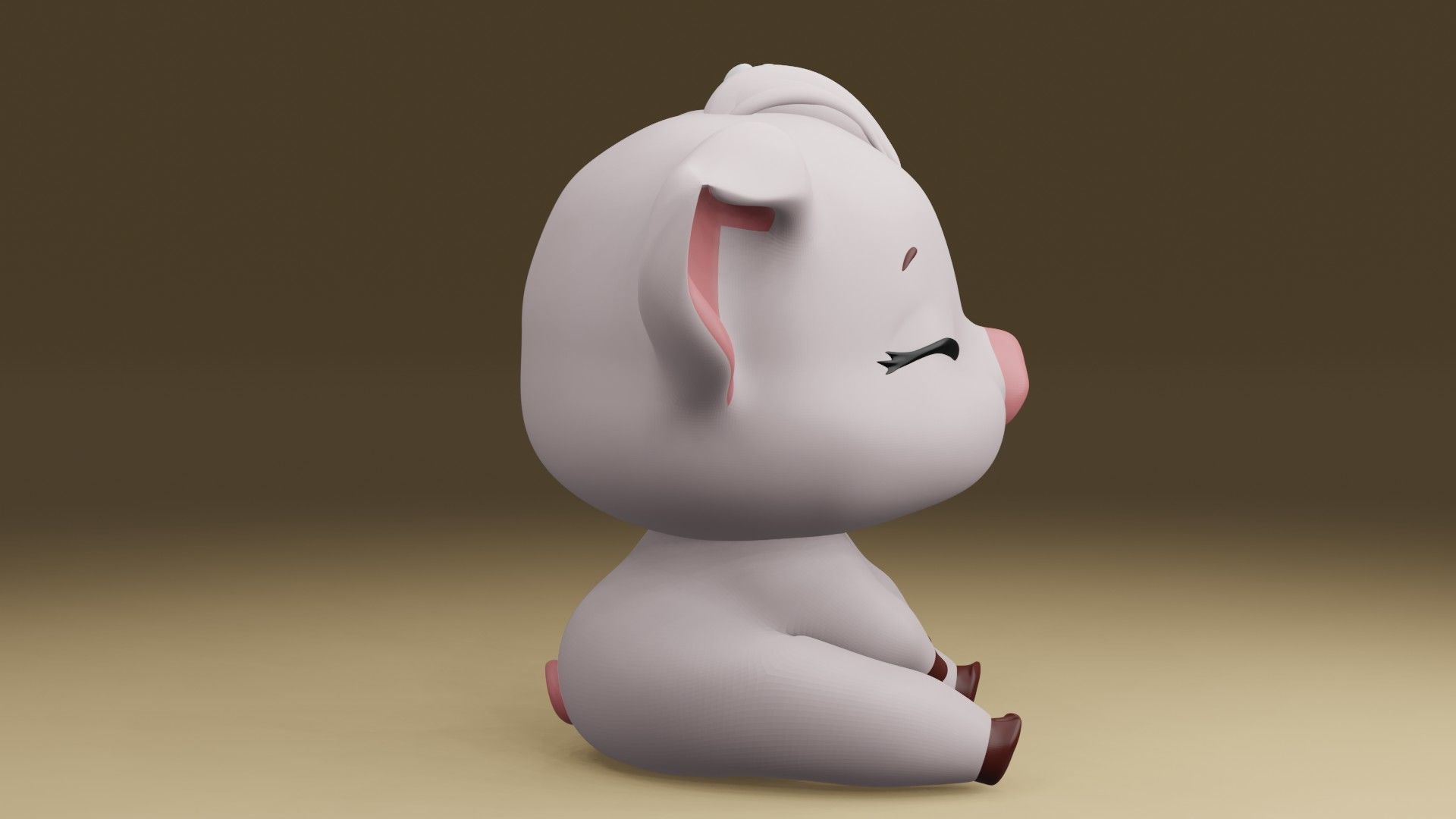 happy pig 3D print model_9