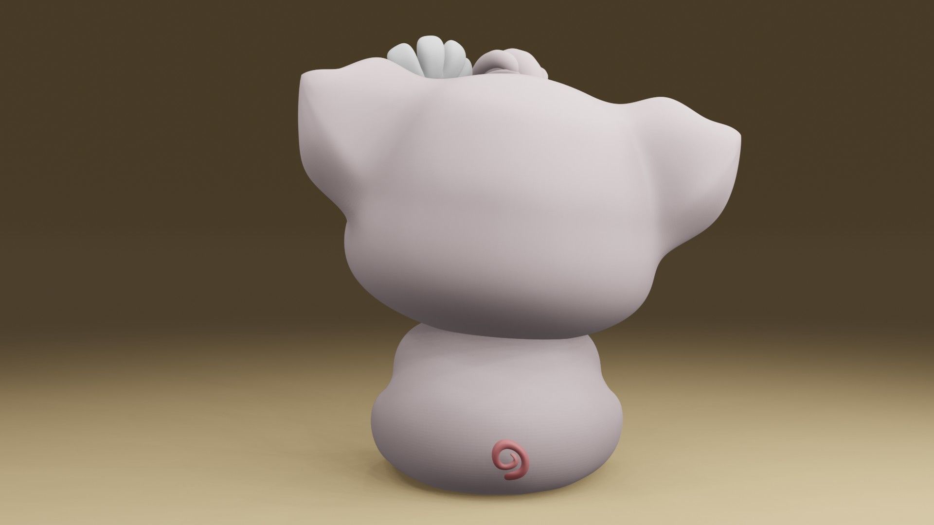 happy pig 3D print model_11