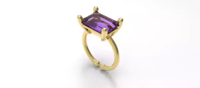 10X14 ADJUSTABLE RECTANGULAR STONE RING