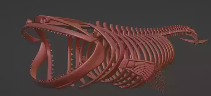 bloop sea monster Skeleton Low-poly 3D model