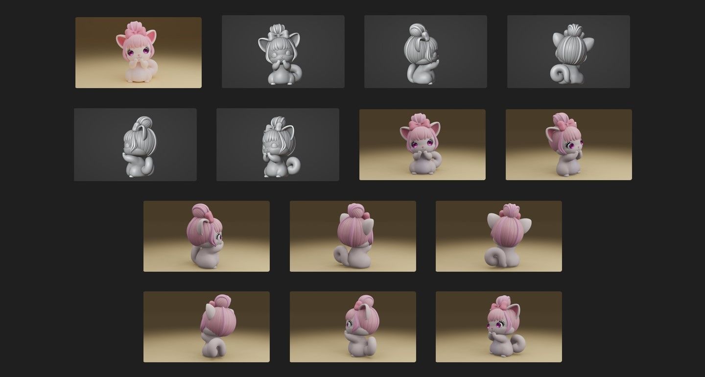 cat baby 3D print model_1