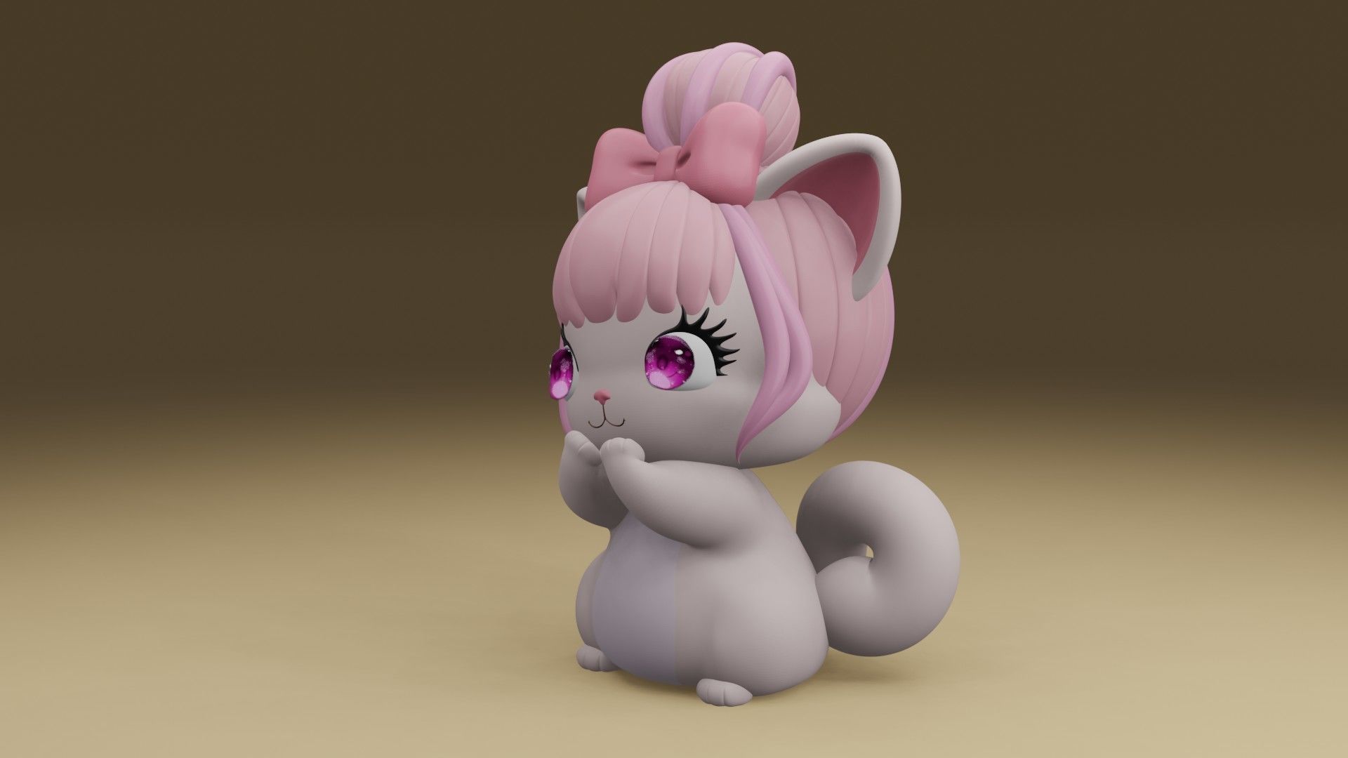 cat baby 3D print model_14