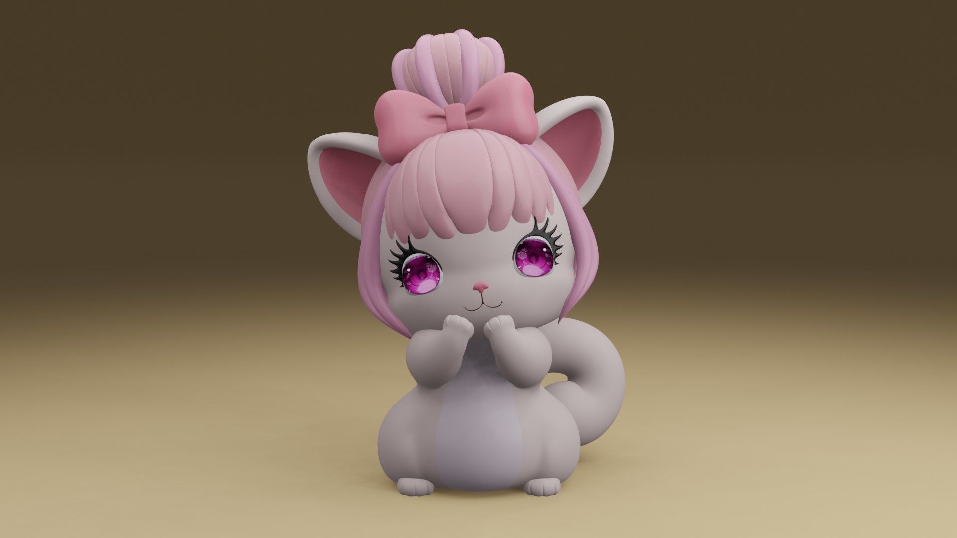 cat baby 3D print model_7