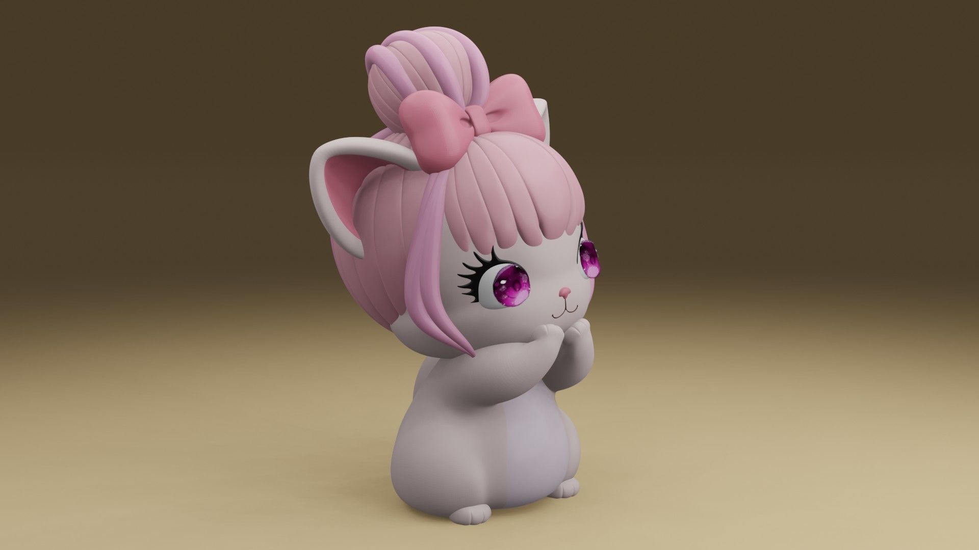 cat baby 3D print model_8
